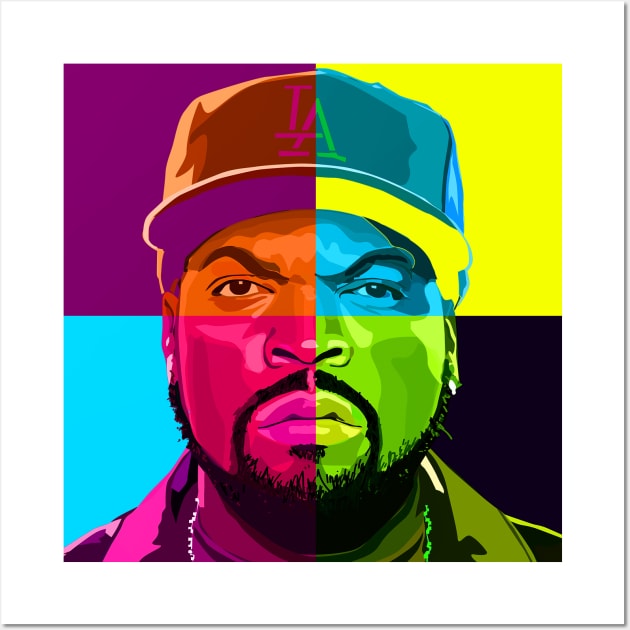 Ice Cube rapper squares and yellow Wall Art by PulsePeople